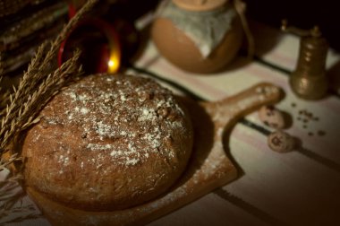 Lezzetli taze ekmek. Fırından ekmek. Ekmek güzel fotoğraf. 