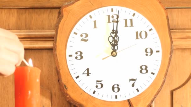 Horloge Fonctionnant Dans Sens Inverse Des Aiguilles Une Montre Avec — Video