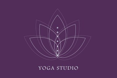 yoga stüdyosu logosu, vektör düz çizim