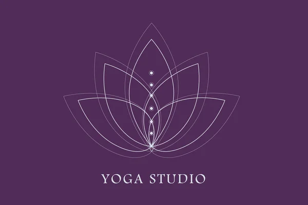 Logo Dello Studio Yoga Illustrazione Piatta Vettoriale — Vettoriale Stock