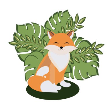 Fox. Çizgi film hayvanlarını kes. Fox vektör illüstrasyonu