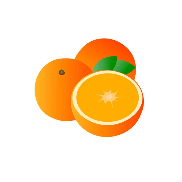橘子用于网页设计的橙果向量平面图解 — 图库矢量图片