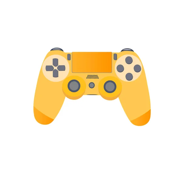 Modernes Gelbes Gamepad Joystick Auf Weißem Hintergrund Ansicht Von Oben — Stockvektor