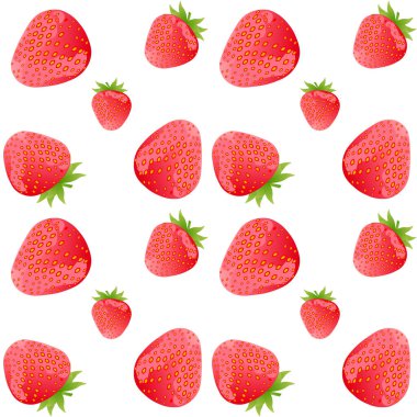 Çilek desenli. Arkaplan beyazı. Arkaplan çileği