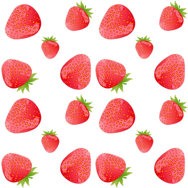 Strawberry Pattern Background White Background Strawberry — Stock Vector