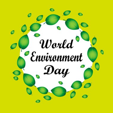Dekoratif harflerle Dünya Çevre Günü kartı