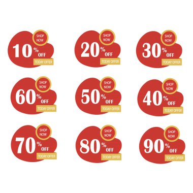 Soyut pankart indirimi tasarım şablonu. Retro tarzı. Simgeler ayarlandı