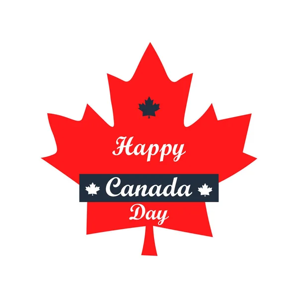 Χαρούμενη Ημέρα Του Καναδά Διάνυσμα Κόκκινο Φύλλο Σφενδάμου Λευκό Φόντο — Διανυσματικό Αρχείο