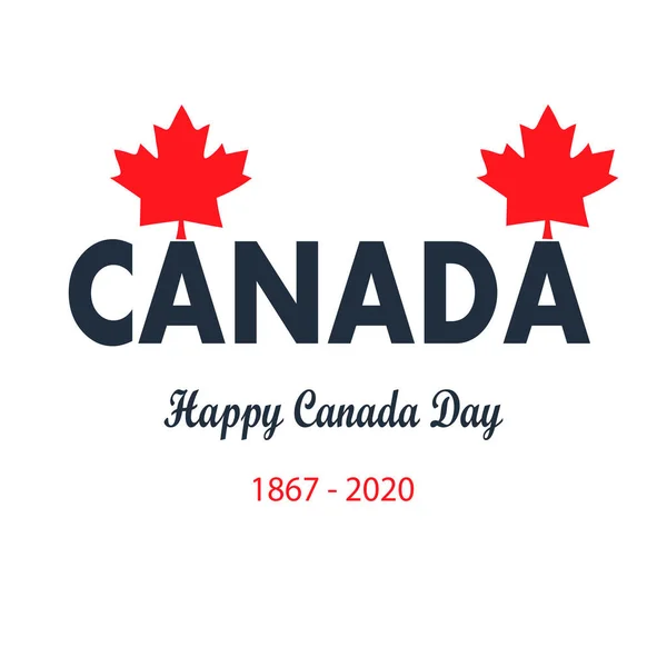 Kanada Günün Kutlu Olsun Beyaz Arka Planda Kırmızı Akçaağaç Yaprağı — Stok Vektör