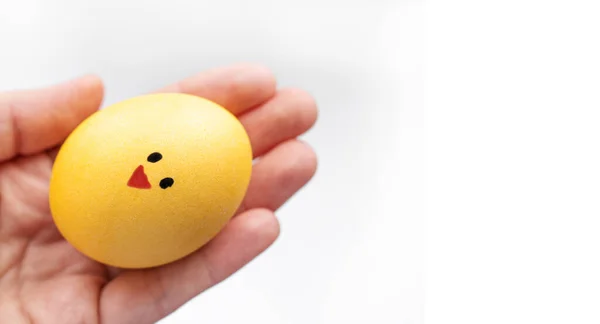 Bir el yapımı tavuk avucunun içinde yatıyor.