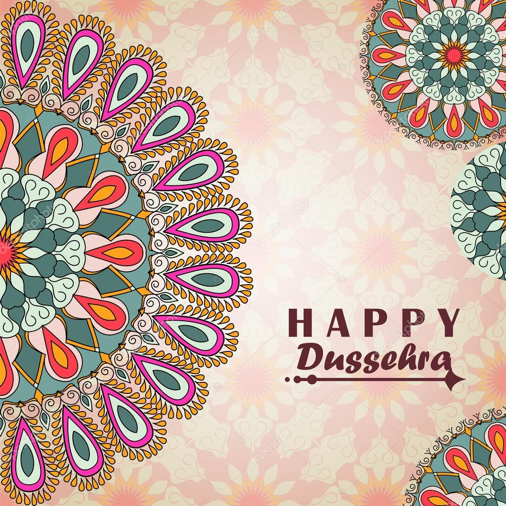 Vector greeting card to indian festival Vijayadashami. Happy Dussehra