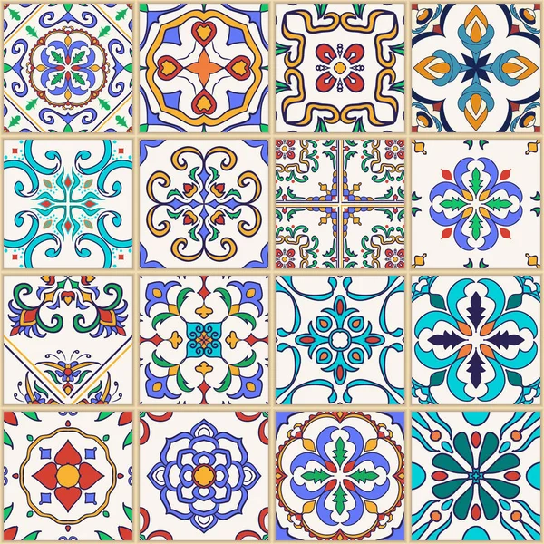 Textura sin costura vectorial. Hermoso patrón de mega patchwork para el diseño y la moda con elementos decorativos — Archivo Imágenes Vectoriales