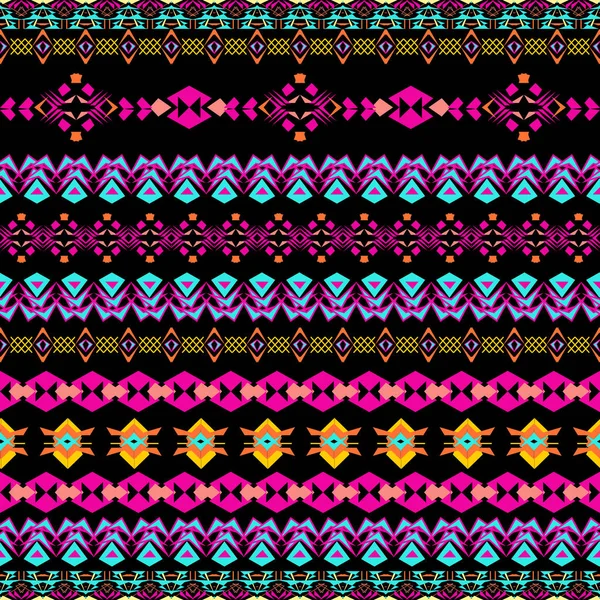 Textura sem costura vetorial. Padrão listrado geométrico tribal. Estilo ornamental asteca — Vetor de Stock