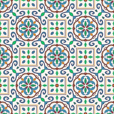 Vektör sorunsuz doku. Güzel renkli desen tasarım ve moda dekoratif elemanları ile için