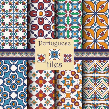 Vektör sorunsuz doku toplama. Güzel renkli desen tasarım ve moda ile dekoratif öğeler için set