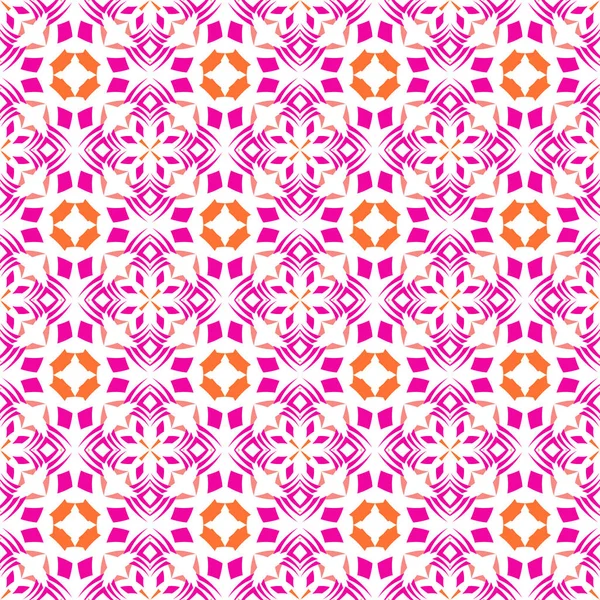 Vector seamless texture. Geometric ornamental pattern with bright spring colors. Ethnic ornament — Stock Vector