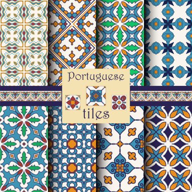 Vektör sorunsuz doku toplama. Güzel renkli desen tasarım ve moda ile dekoratif öğeler için set