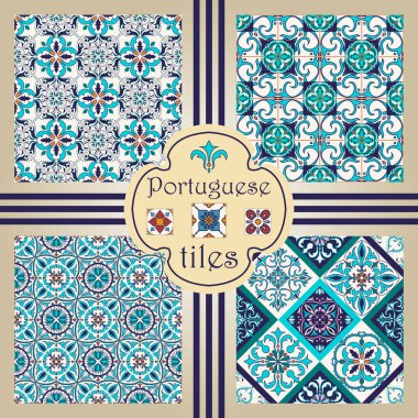 Vektör sorunsuz doku toplama. Güzel renkli desen tasarım ve moda ile dekoratif öğeler için set