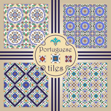 Vektör sorunsuz doku toplama. Güzel renkli desen tasarım ve moda ile dekoratif öğeler için set