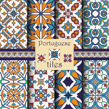 Vektör sorunsuz doku toplama. Güzel renkli desen tasarım ve moda ile dekoratif öğeler için set