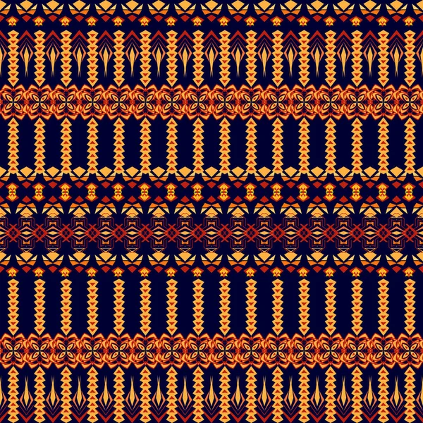 Textura sin costura vectorial. Patrón de rayas geométricas tribales. Estilo ornamental azteca — Archivo Imágenes Vectoriales