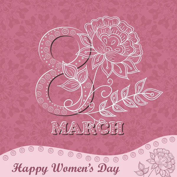 Vector greeting card or banner for 8 march. Happy Women's Day — Stock Vector