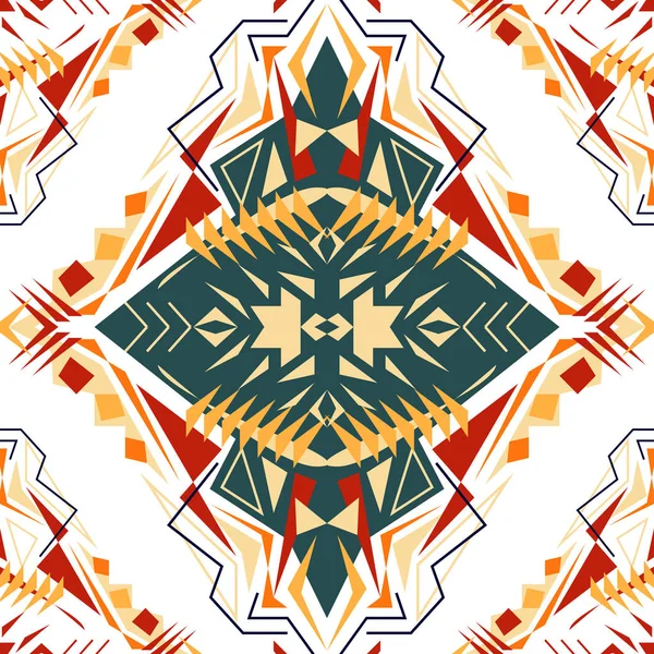 Textura sin costura vectorial. Patrón geométrico tribal. Estilo ornamental azteca — Archivo Imágenes Vectoriales