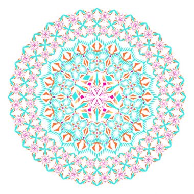 Vektör renkli mozaik mandala. Güzel tasarım öğesi etnik tarzda. Hint, aşiret, şark süsleme