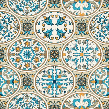 Vektör sorunsuz doku. Güzel patchwork desen tasarım ve moda dekoratif elemanları ile için