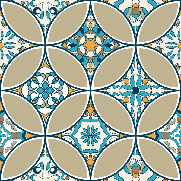 Textura sin costura vectorial. Hermoso patrón de patchwork para el diseño y la moda con elementos decorativos — Archivo Imágenes Vectoriales