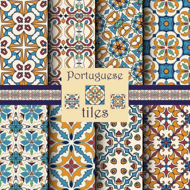 Vektör sorunsuz doku toplama. Güzel renkli desen tasarım ve moda ile dekoratif öğeler için set