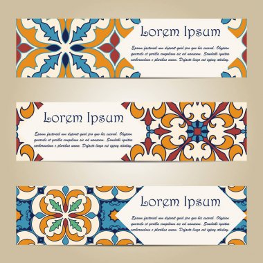 Vektör set renkli yatay afiş 