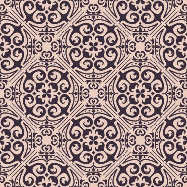 Vektör sorunsuz doku. Seramik süs. Portekizce azulejos dekoratif desen