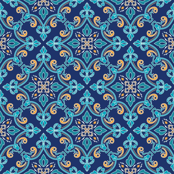 Διάνυσμα ομαλή υφή. Στολίδι για το κεραμικό κεραμίδι. Πορτογαλικά azulejos διακοσμητικό μοτίβο — Διανυσματικό Αρχείο