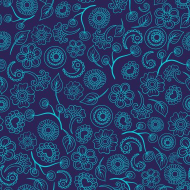 Vektör pürüzsüz doku. Etnik Hint kalamarisi süsü. Flora.