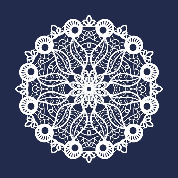 Wektor koronki okrągły ornament. Indyjska ozdobna mandala. Imitacja — Darmowe zdjęcie stockowe