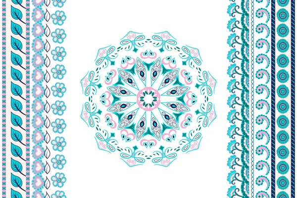 Fondo vectorial con mandala y bordes sin costuras. Tipo étnico — Foto de stock gratis