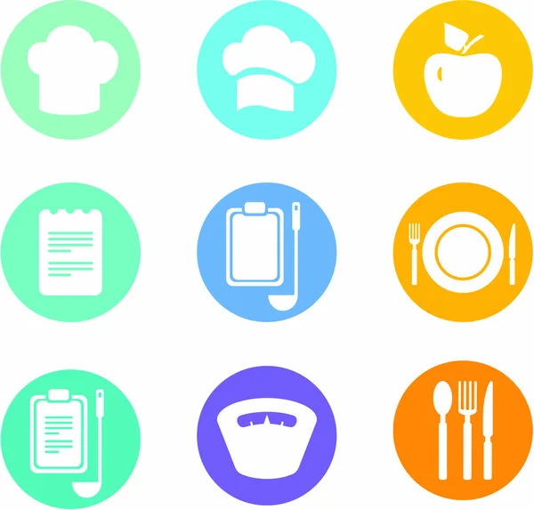 Kochen Icons Set Vektor — Stockvektor