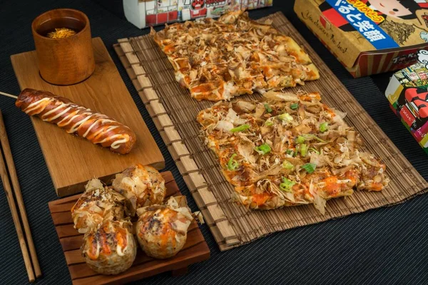 Okonomiyaki Takoyaki Dan Arabiki — Stok Foto