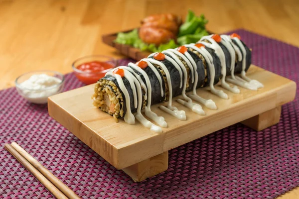 Korean Seaweed Rice Rolls Sushi Kimbap Gimbap — Stok Foto