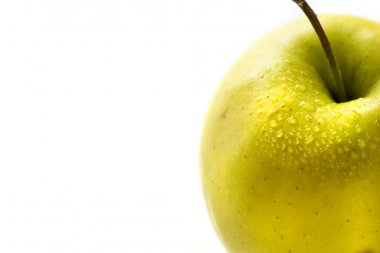 Tarafında, üzerinde beyaz izole taze elma
