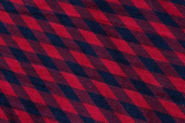 Kırmızı ve mavi kareli kumaş doku