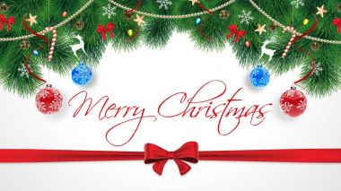 Şirin özgün neşeli Noel tebrik kartı. Abonelik kış manzarası kar taneleri, ışık, yıldızlar ve diğer tinsels ile beyaz zemin üzerine. Neşeli Noel kartı