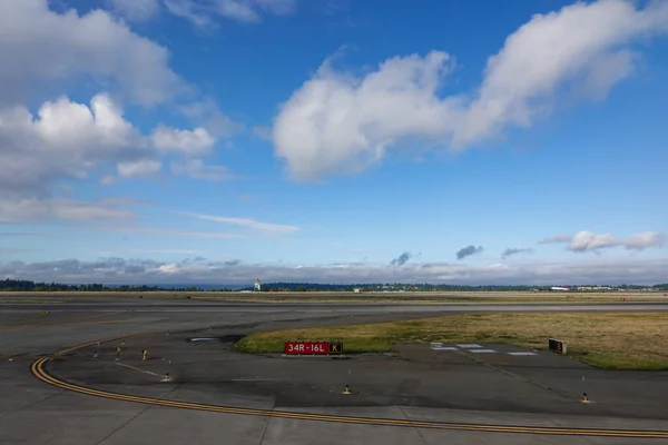 Seattle Usa Widok Pas Startowy Lotnisku Seattle — Zdjęcie stockowe
