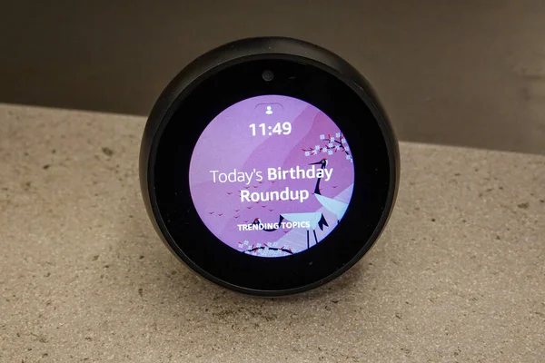 Seattle Usa Amazon Alexa Echo Spot Conhecido Como Alexa Assistente — Fotografia de Stock