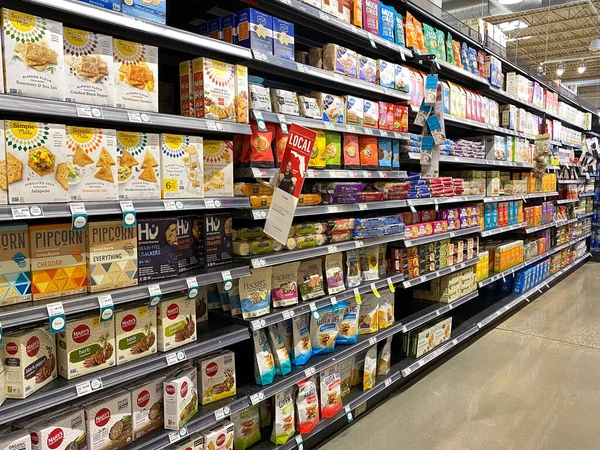 Orlando Usa Display Snacks Cracker Aisle Whole Foods Market Grocery — 스톡 사진