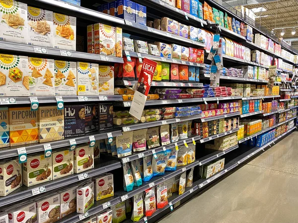 Orlando Usa Display Snacks Cracker Aisle Whole Foods Market Grocery — 스톡 사진