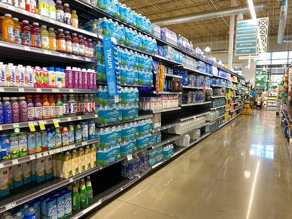 Orlando Usa Display Water Bottle Aisle Whole Foods Market Grocery — 스톡 사진