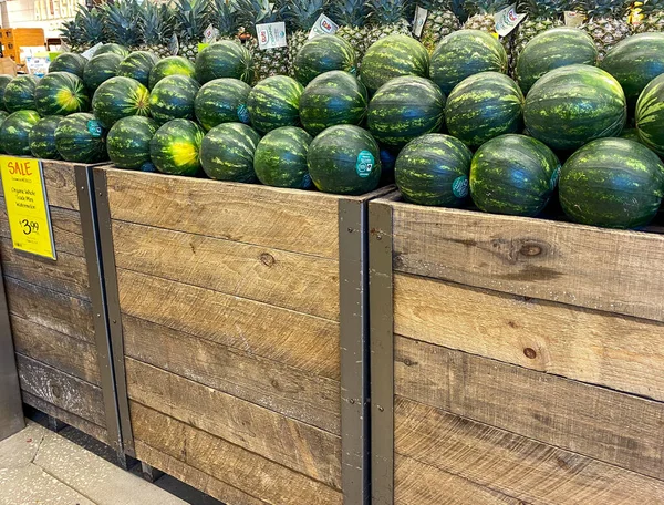 Orlando Usa Display Watermelons Whole Foods Market Grocery Store — 스톡 사진