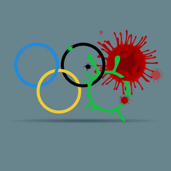 Олимпийские игры 2020 года в Токио были отменены во время коронавируса . — стоковый вектор